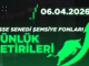 06 04 2026 tarihli hisse senedi şemsiye fonları günlük getirileri